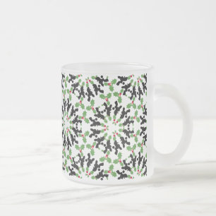 Taza De Cristal Esmerilado Ilustración personalizable del patrón de caniche