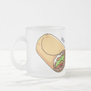 Taza De Cristal Esmerilado Ilustracion personalizado Burrito