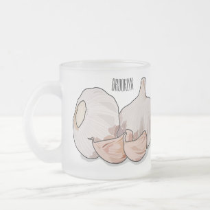 Taza De Cristal Esmerilado Ilustracion personalizado de ajo