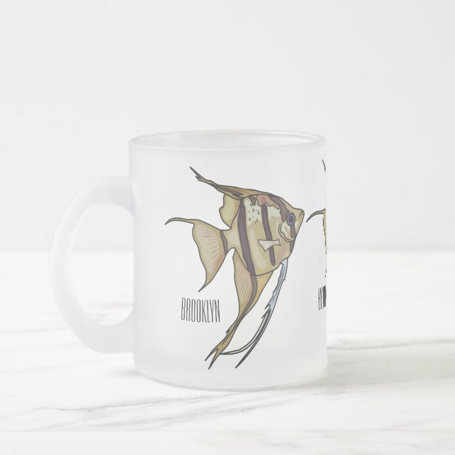 Taza De Cristal Esmerilado Ilustracion personalizado de Angelfish (Izquierda)