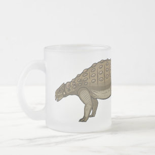 Taza De Cristal Esmerilado Ilustracion personalizado de Ankylosaurus