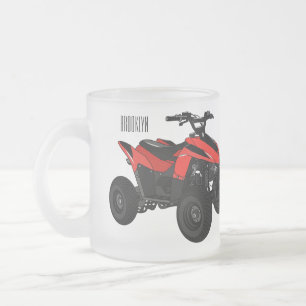 Taza De Cristal Esmerilado Ilustracion personalizado de atv de cuatro bicicle