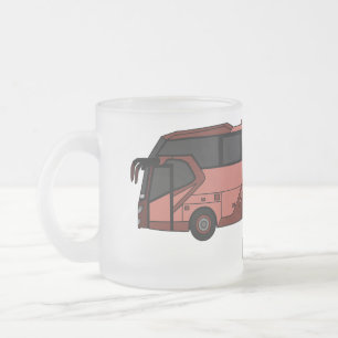 Taza De Cristal Esmerilado Ilustracion personalizado de autobús
