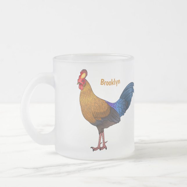 Taza De Cristal Esmerilado Ilustracion personalizado de aves de Sri Lanka (Izquierda)