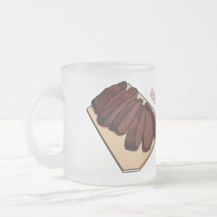 Taza De Cristal Esmerilado Ilustracion personalizado de brisket de carne