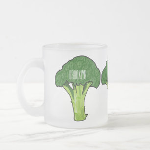Taza De Cristal Esmerilado Ilustracion personalizado de Broccoli