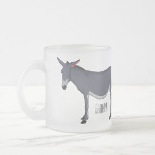 Taza De Cristal Esmerilado Ilustracion personalizado de burro
