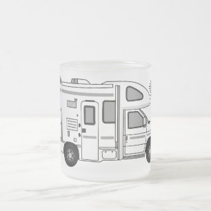 Taza De Cristal Esmerilado Ilustracion personalizado de Campervan