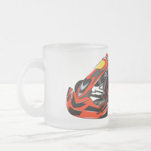 Taza De Cristal Esmerilado Ilustracion personalizado de carreras de Kart