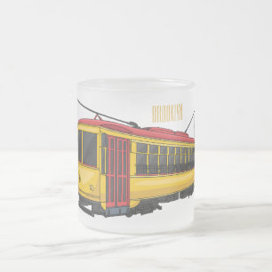 Taza De Cristal Esmerilado Ilustracion personalizado de carrito de Mata