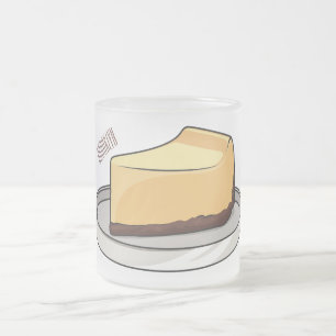 Taza De Cristal Esmerilado Ilustracion personalizado de Cheesecake