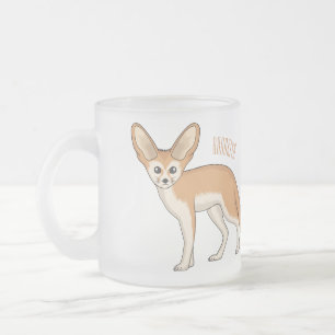 Taza De Cristal Esmerilado Ilustracion personalizado de Fennec fox