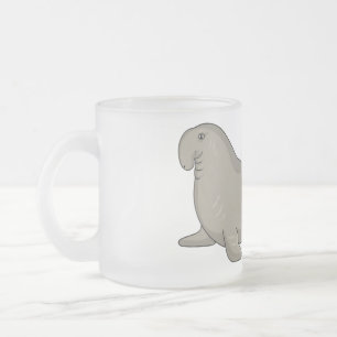 Taza De Cristal Esmerilado Ilustracion personalizado de focas elefantes