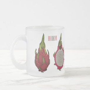Taza De Cristal Esmerilado Ilustracion personalizado de fruta dragón
