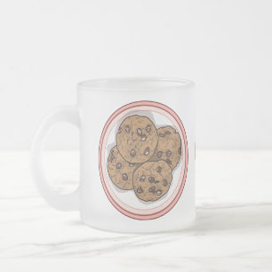 Taza De Cristal Esmerilado Ilustracion personalizado de galletas de chocolate