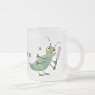 Taza De Cristal Esmerilado Ilustracion personalizado de insectos de cricket v