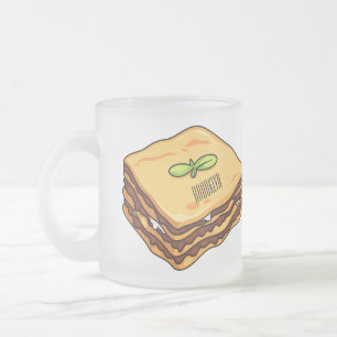 Taza De Cristal Esmerilado Ilustracion personalizado de Lasagna