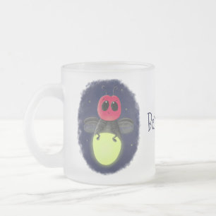 Taza De Cristal Esmerilado Ilustracion personalizado de luciérnaga de bichos