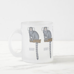 Taza De Cristal Esmerilado Ilustracion personalizado de marmoset común
