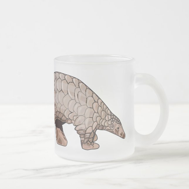 Taza De Cristal Esmerilado Ilustracion personalizado de Pangolin (Derecha)