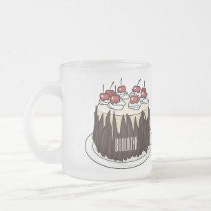 Taza De Cristal Esmerilado Ilustracion personalizado de pasteles de la Selva 
