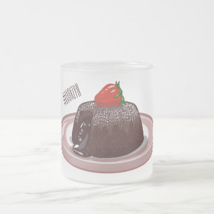 Taza De Cristal Esmerilado Ilustracion personalizado de pastelitos de lava de