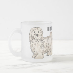 Taza De Cristal Esmerilado Ilustracion personalizado de perro de La Habana