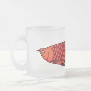 Taza De Cristal Esmerilado Ilustracion personalizado de pescado de Arowana Ro