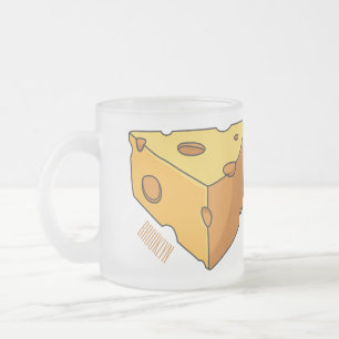 Taza De Cristal Esmerilado Ilustracion personalizado de queso