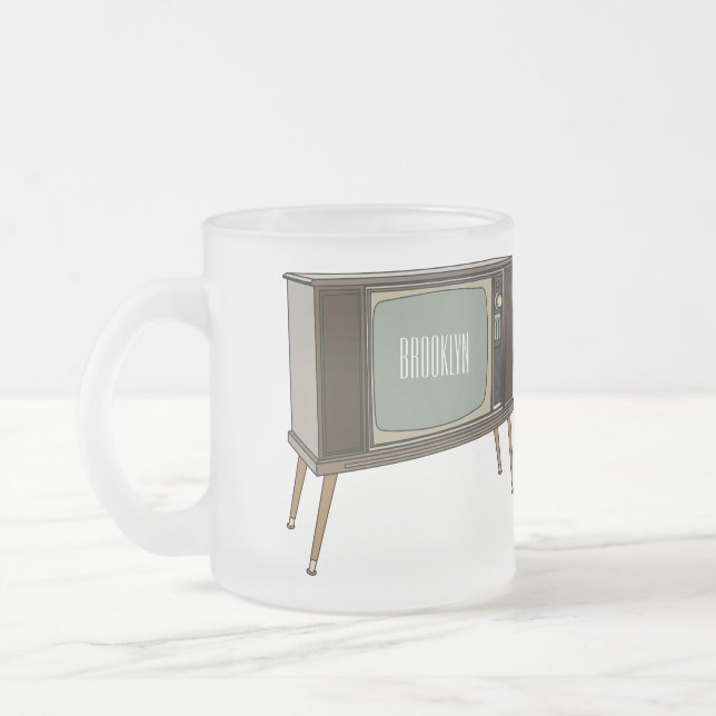 Taza De Cristal Esmerilado Ilustracion personalizado de televisión (Izquierda)