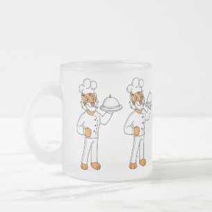 Taza De Cristal Esmerilado Ilustracion personalizado de tigre gracioso