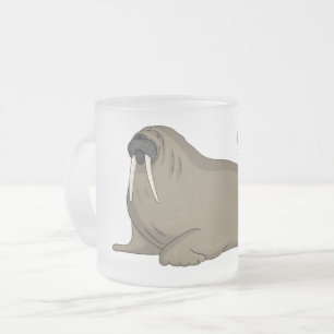 Taza De Cristal Esmerilado Ilustracion personalizado de Walrus