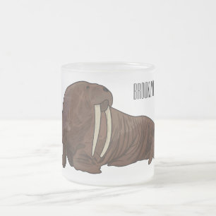 Taza De Cristal Esmerilado Ilustracion personalizado de Walrus