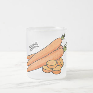 Taza De Cristal Esmerilado Ilustracion personalizado de zanahoria