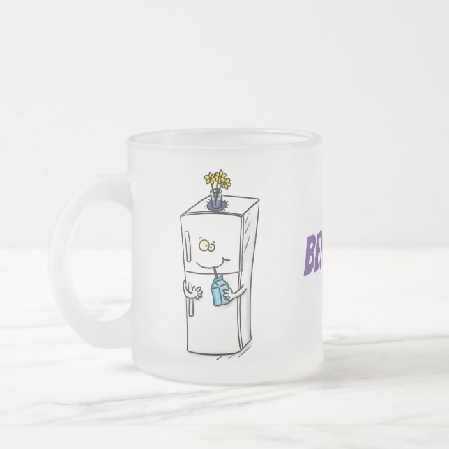 Taza De Cristal Esmerilado Ilustracion personalizado frigorífico divertido (Izquierda)