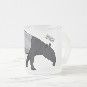 Taza De Cristal Esmerilado Ilustracion personalizado Tapir