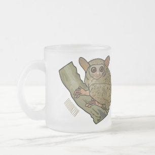 Taza De Cristal Esmerilado Ilustracion personalizado Tarsier
