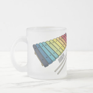 Taza De Cristal Esmerilado Ilustracion personalizado xilófono