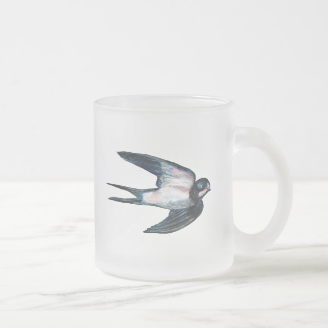 Taza De Cristal Esmerilado Ilustracion volador de barbecho (Derecha)