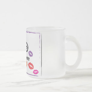 Taza De Cristal Esmerilado Ilustracion Whimsical Colorful KISSES