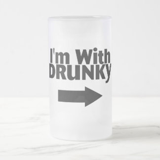 Taza De Cristal Esmerilado Im con Drunky