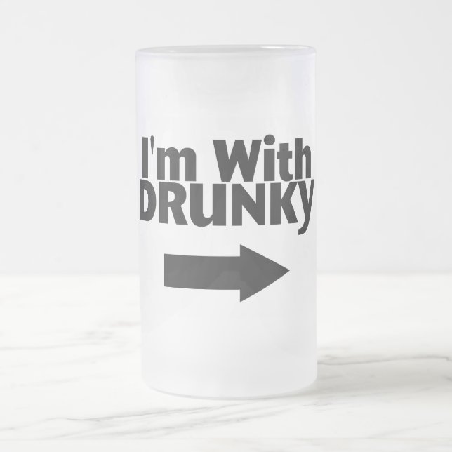 Taza De Cristal Esmerilado Im con Drunky (Centro)