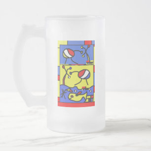 Taza De Cristal Esmerilado Imagen con arte moderno de pescado