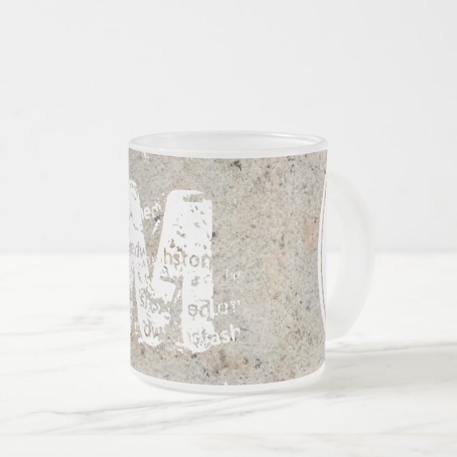 Taza De Cristal Esmerilado Imagen de textura de la Piedra Monográfica XL Mug  (Anverso derecho)