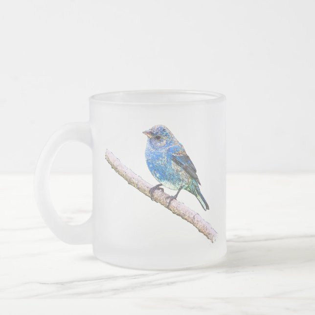 Taza De Cristal Esmerilado Imagen del empavesado de añil (Izquierda)