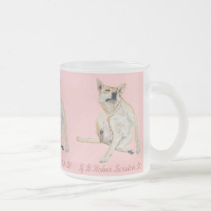 Taza De Cristal Esmerilado imagen divertida de un perro picante raspando con