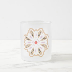 Taza De Cristal Esmerilado Impresión de arte de flores de Mandala   Decoració