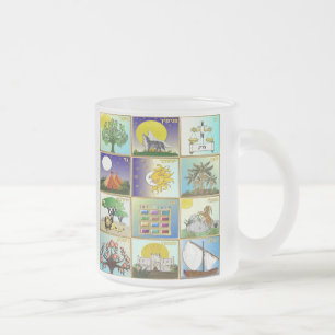 Taza De Cristal Esmerilado Impresión de arte de Judaica 12 Tribus de Israel