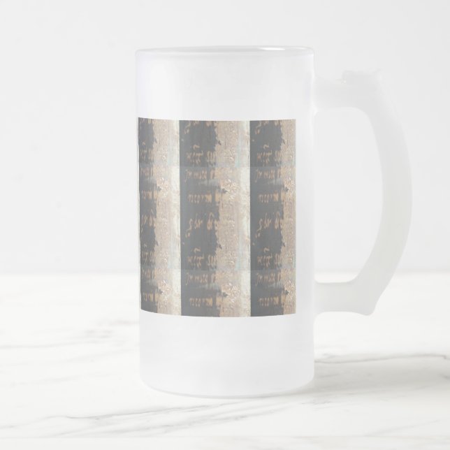 Taza De Cristal Esmerilado Impresión inspirada francesa de la escritura del (Derecha)