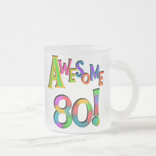 Taza De Cristal Esmerilado Impresionantes camisetas de cumpleaños 80 y regalo